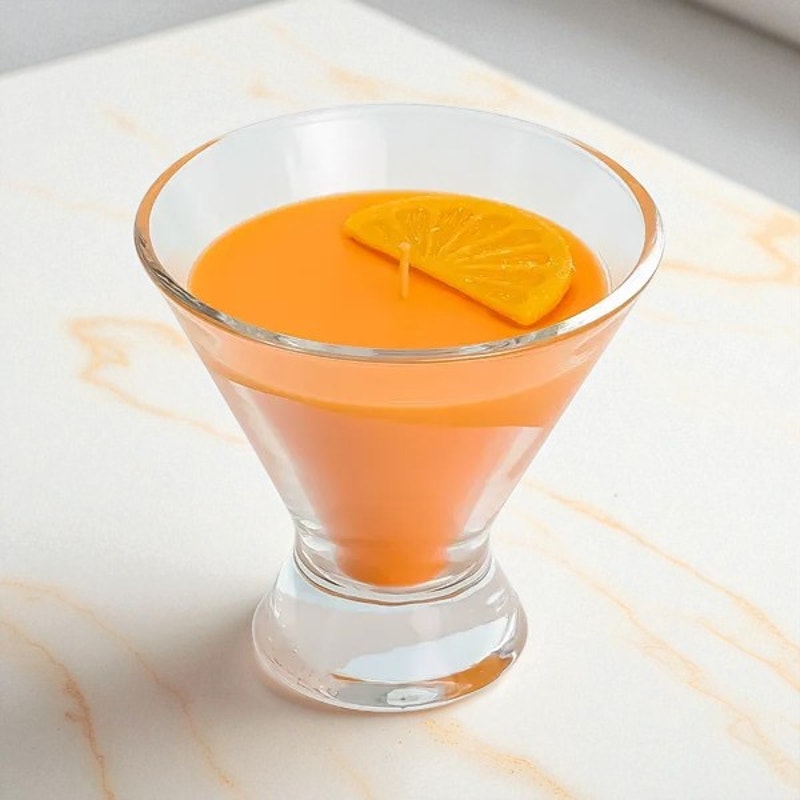 2-PK - 5oz Cocktail Glass Candles – Al Fresco Spritz – Citrus Floral Scent