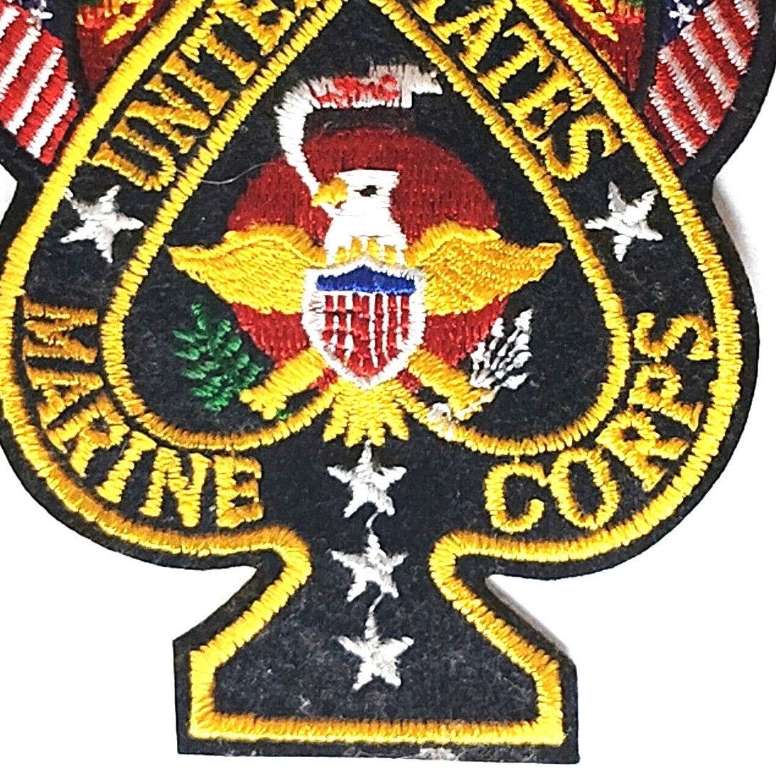 USMC Spades Patch Eagle Globe Anchor Sew‑On 4" × 3‑1/4"