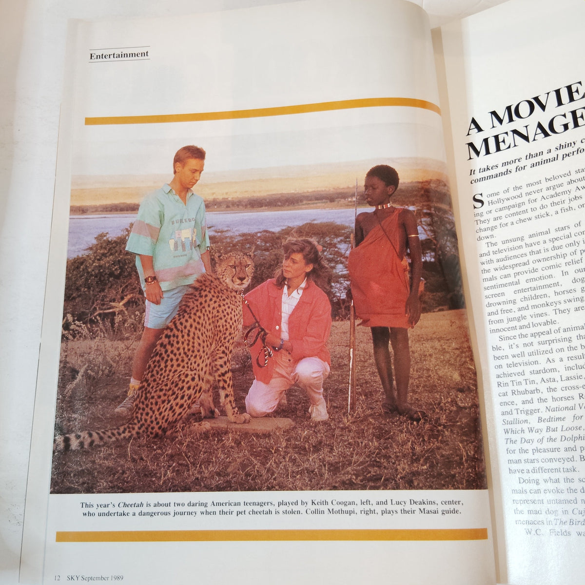 Delta Sky Magazine Sept. 1989 - Allen Jacobson Profile, Cricket, Movie Menagerie