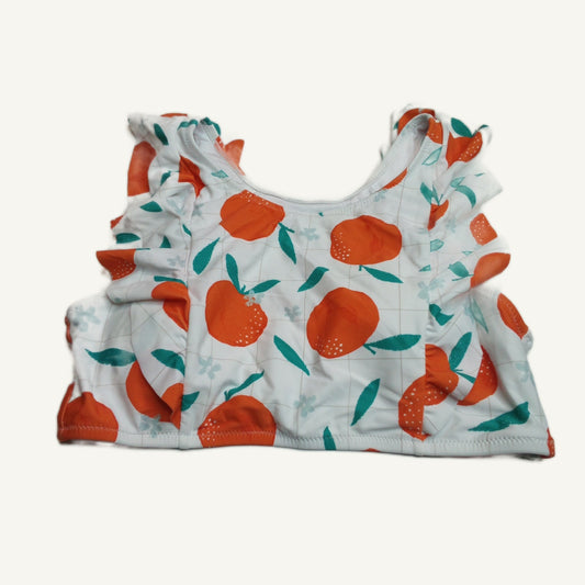 Unbranded Orange & White Ruffle Bikini Swimsuit Top - Women's Size Large NWT