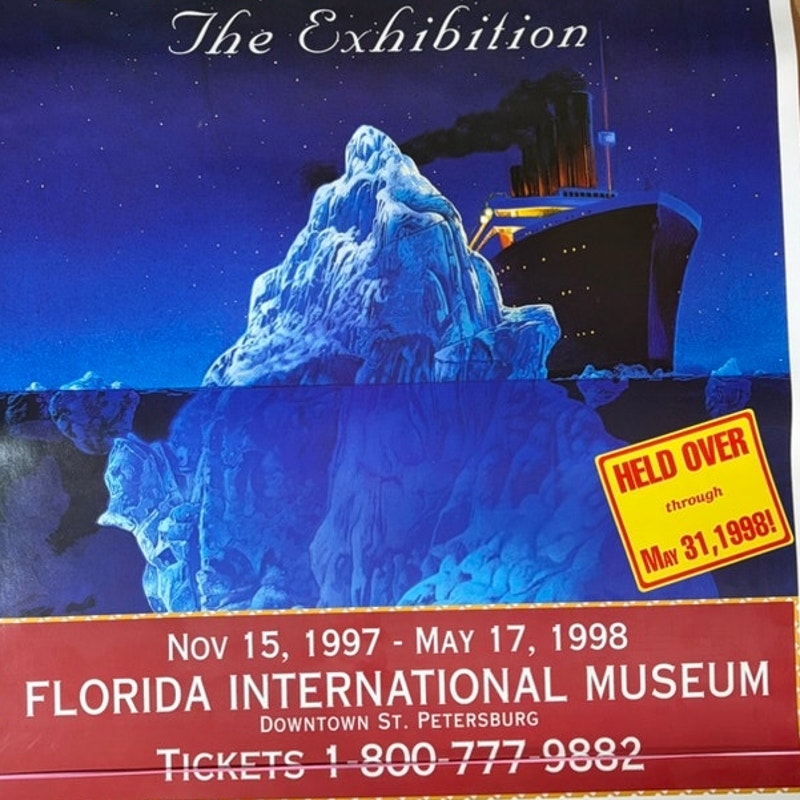 Vintage Titanic Exhibition Poster Florida International Museum 1997-1998 20x16"