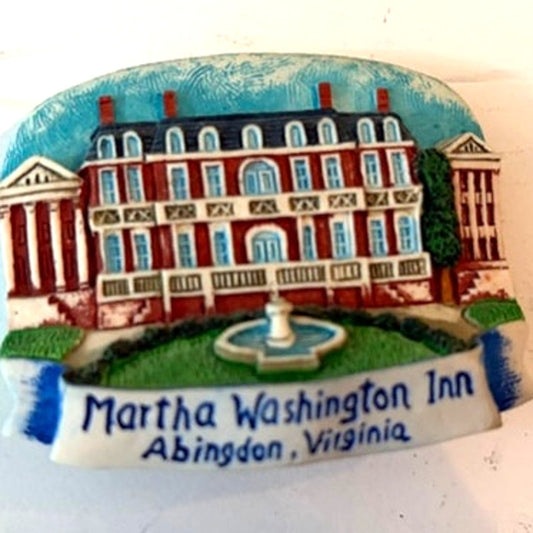 Martha Washington Inn Abingdon VA 3D Hard Resin Fridge Magnet Historic 2.5x2.125