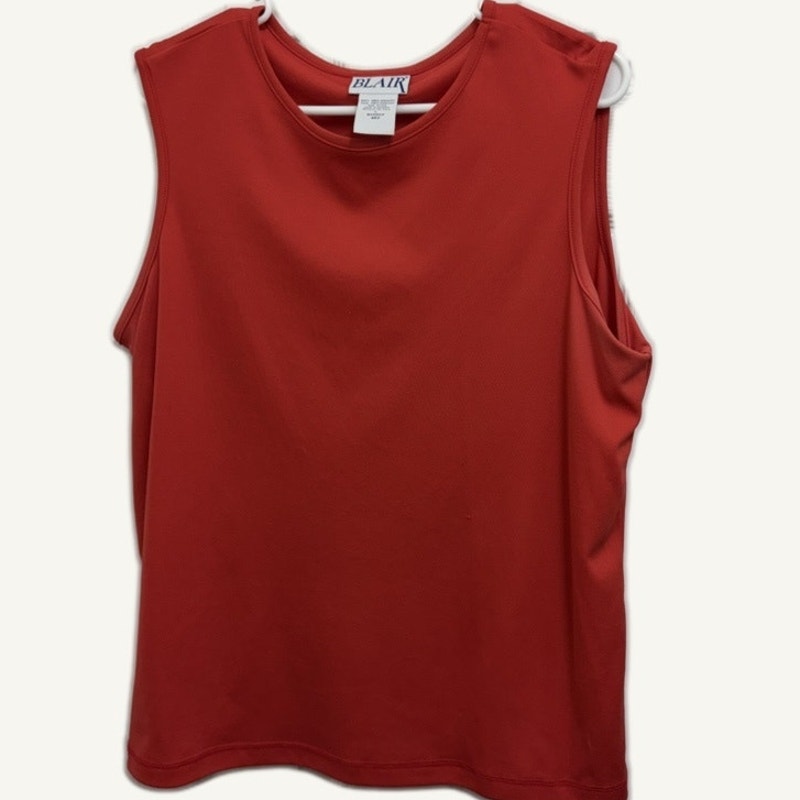 Blair Women's Red Patterned 2-Piece Tank Top & Button-Up Set L Polyester