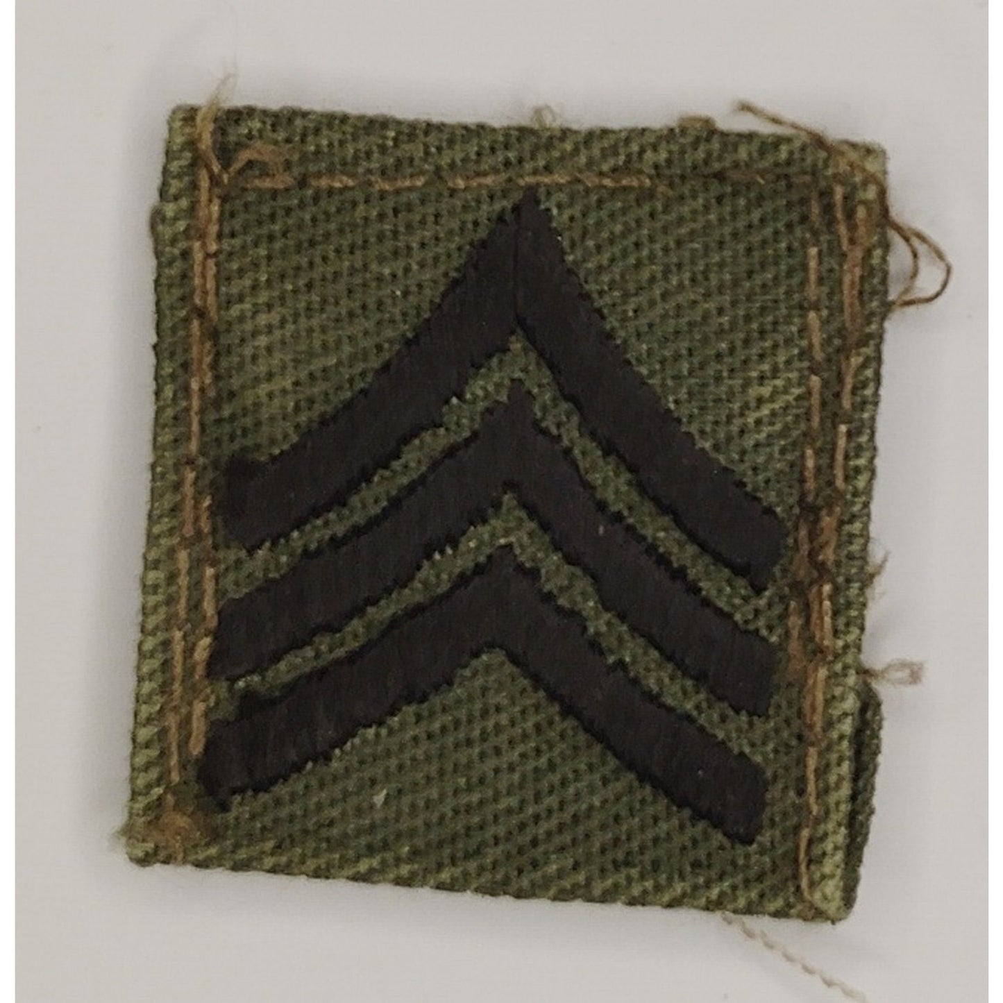 US Army SGT E‑5 Rank Patch Subdued ODG 1" × 1" TE Collar or Cap Device