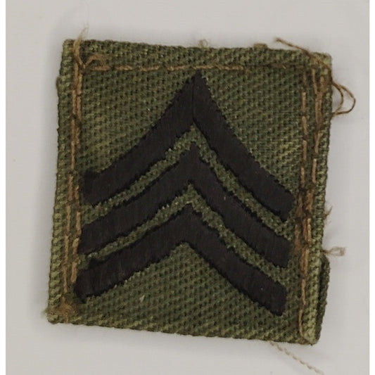 US Army SGT E‑5 Rank Patch Subdued ODG 1" × 1" TE Collar or Cap Device