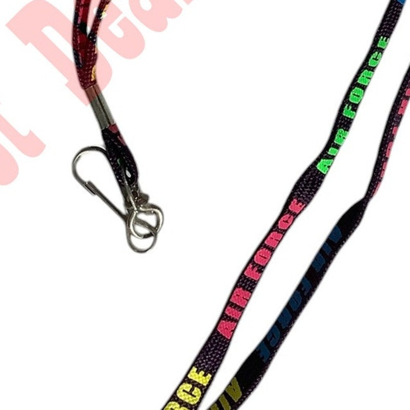 Air Force Multi-Color Lanyard, 5/16"W, w/ End Clip for Badge/ Keyring 17"L (34")