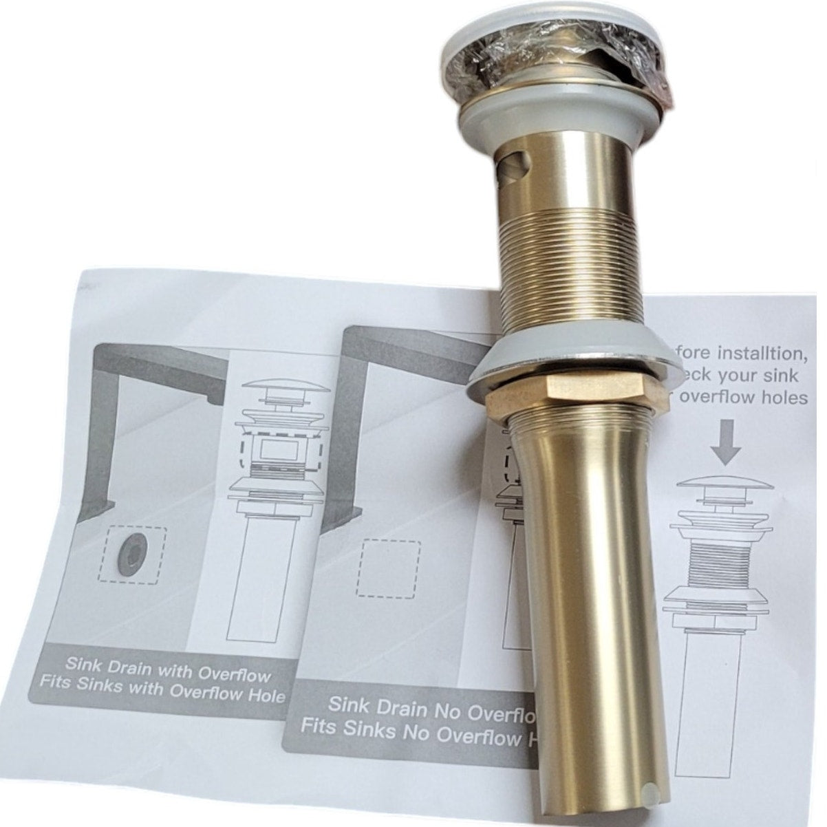 Pop-up Assembly Drain Brass -Gold Finish Pop-up Assembly Drain