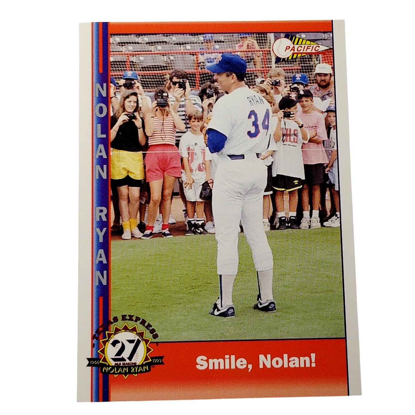 1993 Pacific Texas Express Nolan Ryan 235 Texas Rangers Pitcher Baseball Card NM