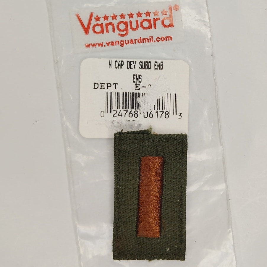 US Navy Ensign O‑1 Subdued Cap Device Embroidered Sew‑On Patch – Vanguard