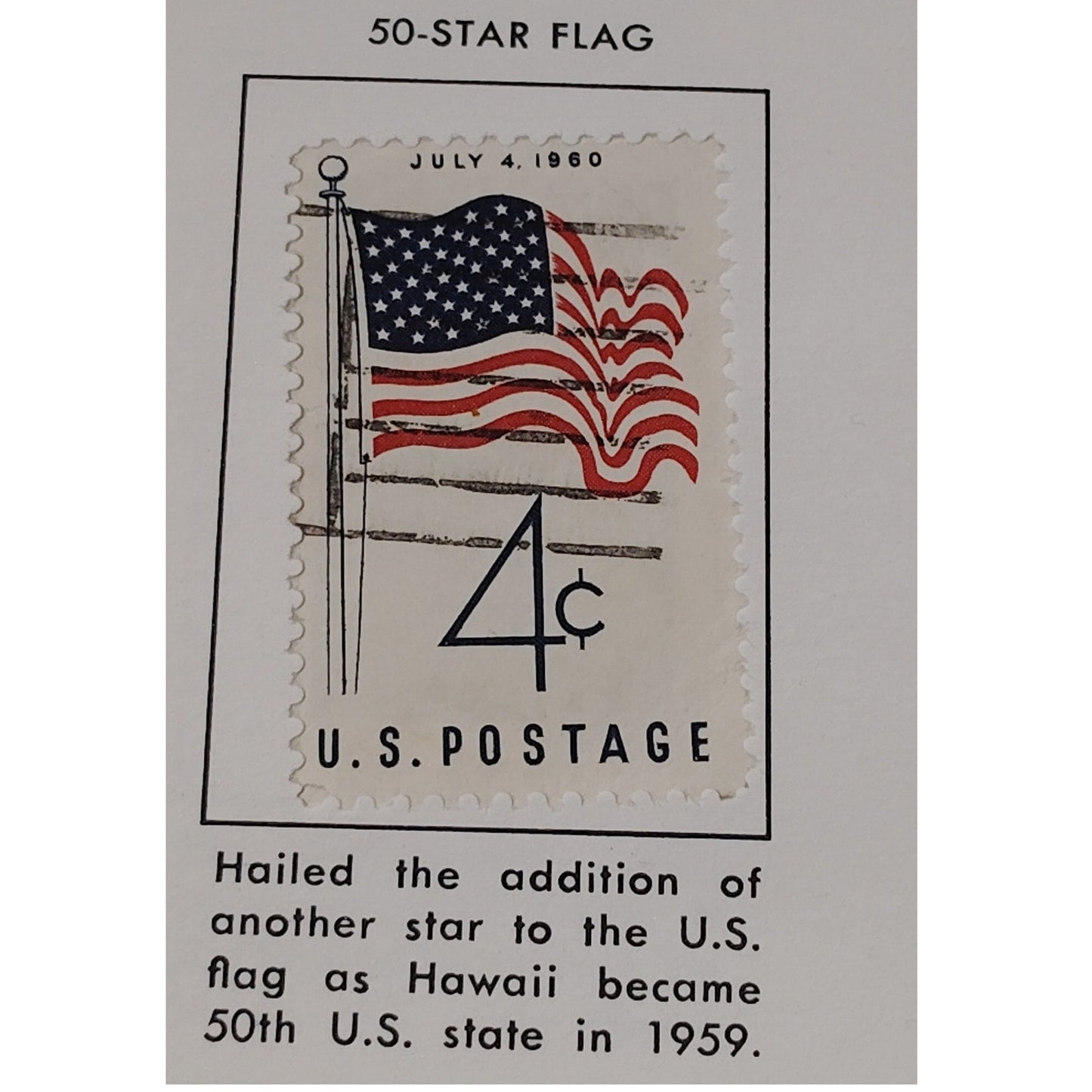 1960 Scott #1153 – 4¢ 50-Star Flag / Hawaii Statehood – Canceled