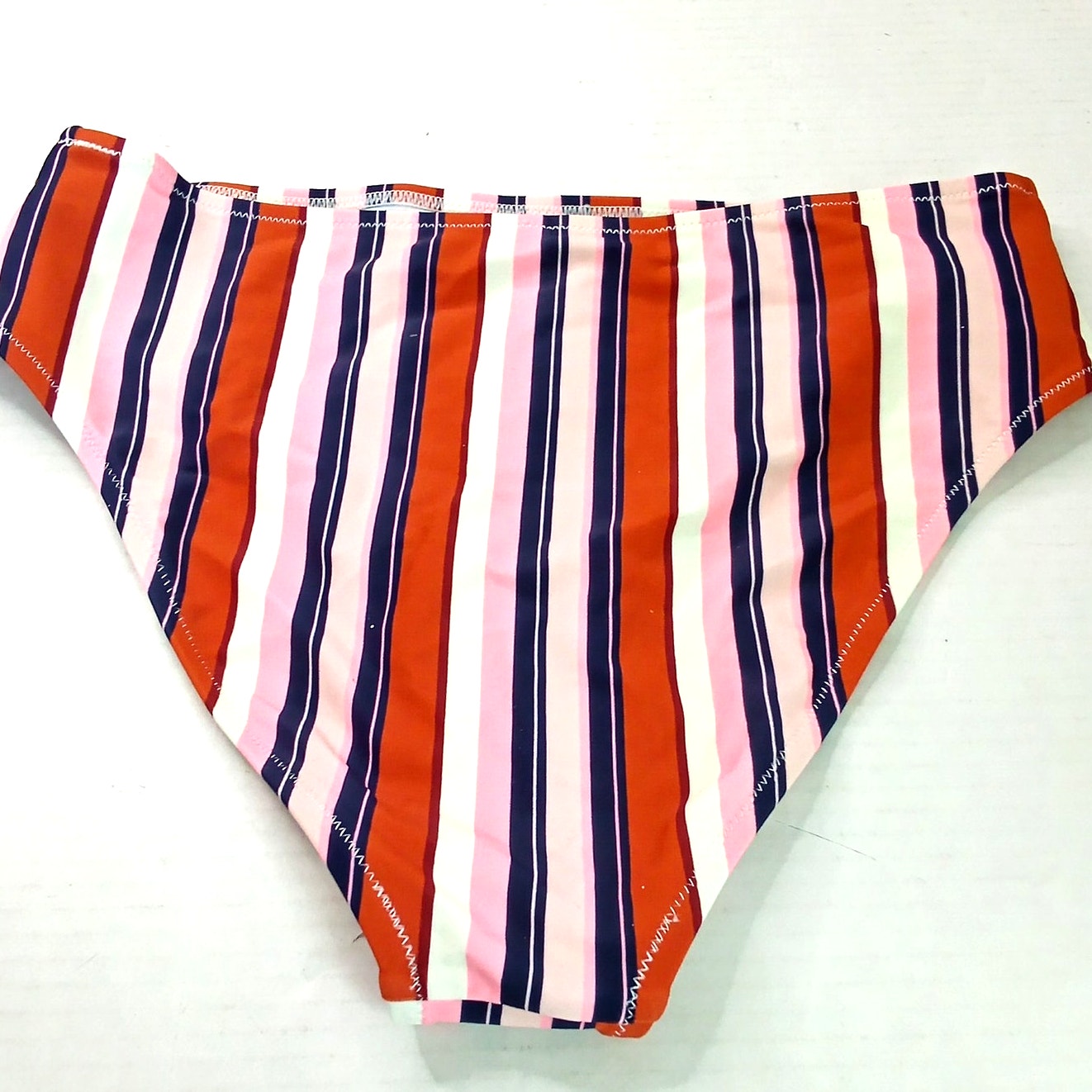 Cupshe Striped High Waisted Bikini Bottoms Ruched Vintage Style Women’s Medium
