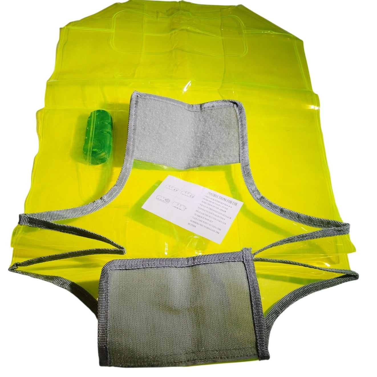 17"–20" PVC Luggage Protective Cover – Transparent Yellow/Green w/ Built‑In Lock