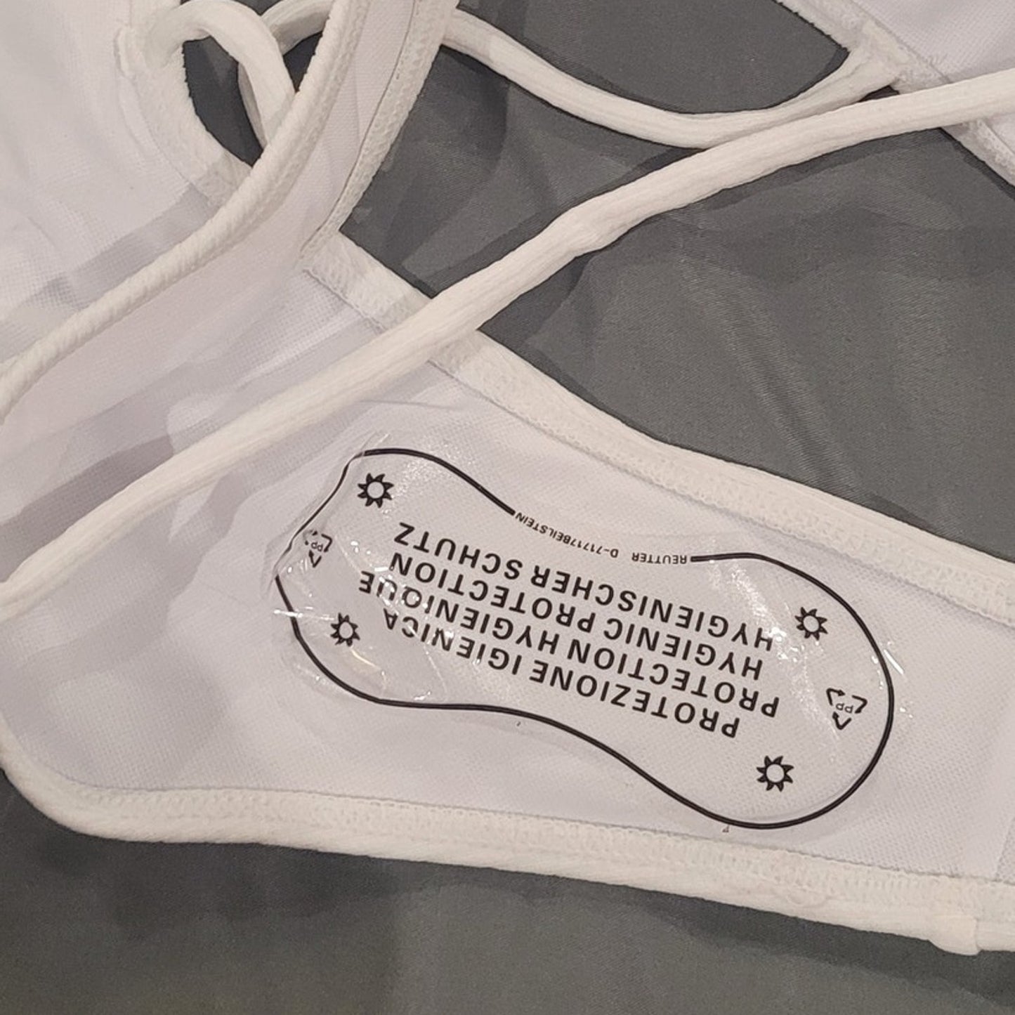 SherryDC Sexy Scoop Neck Padded Cutout Strappy Thong Bikini Set, White, S (2-4)
