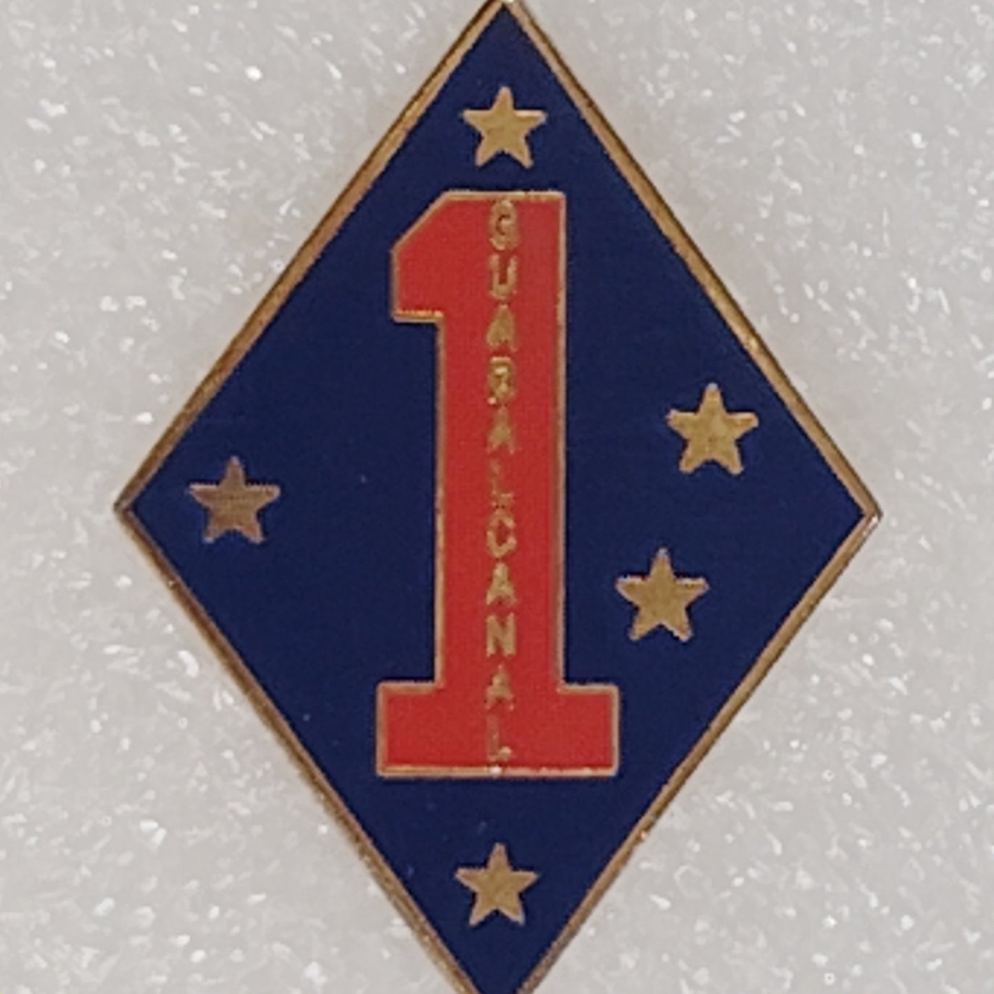 1st Marine Division Guadalcanal Novelty Hat/Lapel/Brooch Pin, Enamel Metal