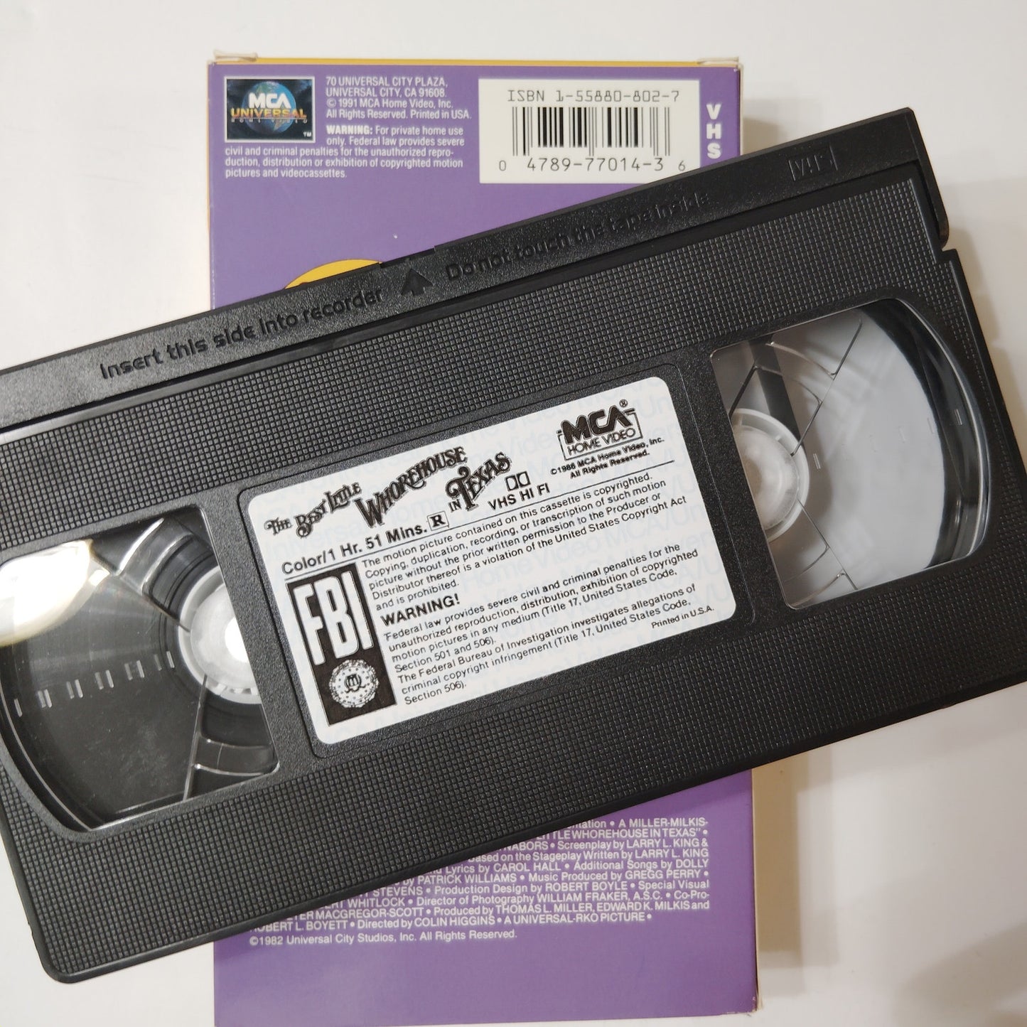 The Best Little Whorehouse in Texas VHS 1991 Dolly Parton Burt Reynolds Comedy