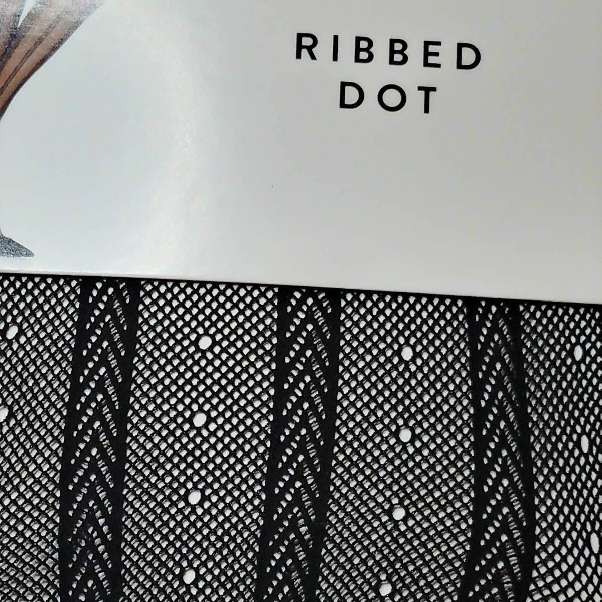 Hanes Beyond Ribbed Dot Tights - Black Sheer & Ribbed Pattern - Women's 2X