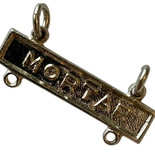 Military Qualification Bar, Mortar, 1/2"H x 1"W, Silver Text and Background