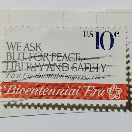 1974 Scott No. 1544 – 10¢ First Continental Congress Quote – Bicentennial Era