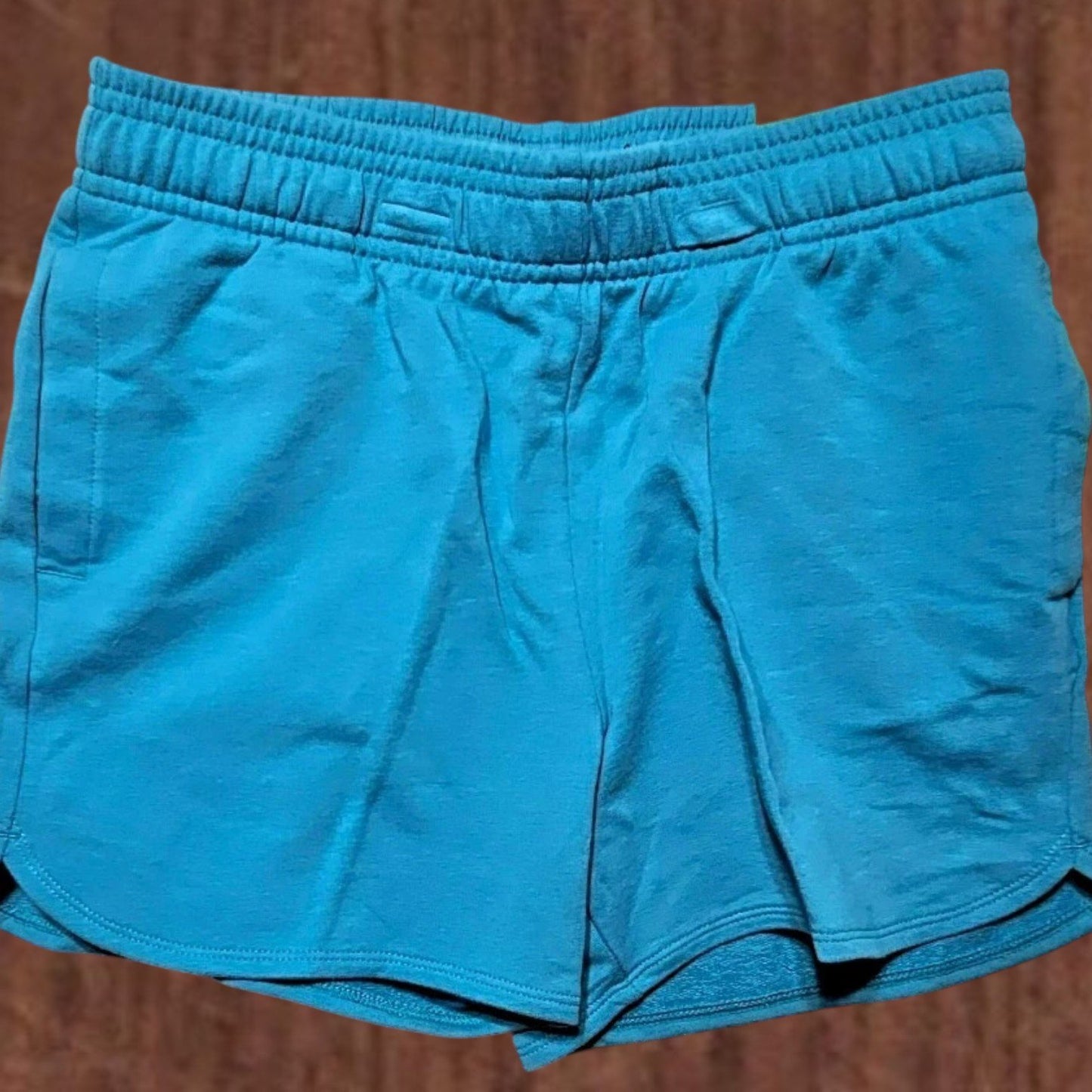 Girls' Performance Shorts – Teal Green, Size L (10/12), Mid-Rise Activewear