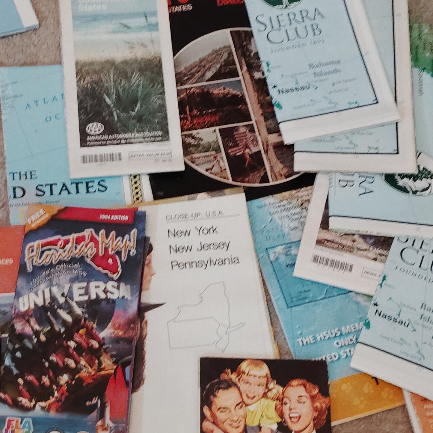1950s–1970s USA Travel Maps Ephemera Lot Greyhound AAA Sierra Club 3‑1/4 Lbs