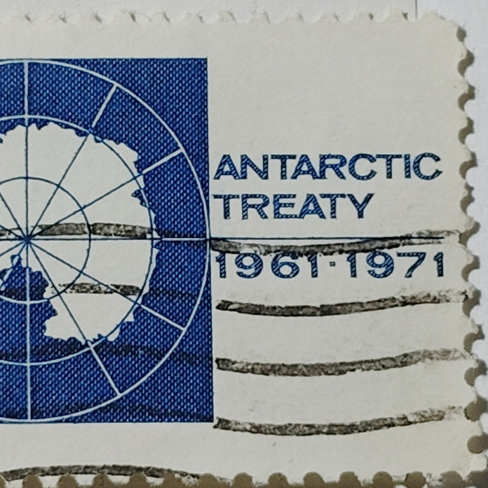1971 US Postage Stamp Scott #1431 8c Antarctic Treaty Map Anniversary Used
