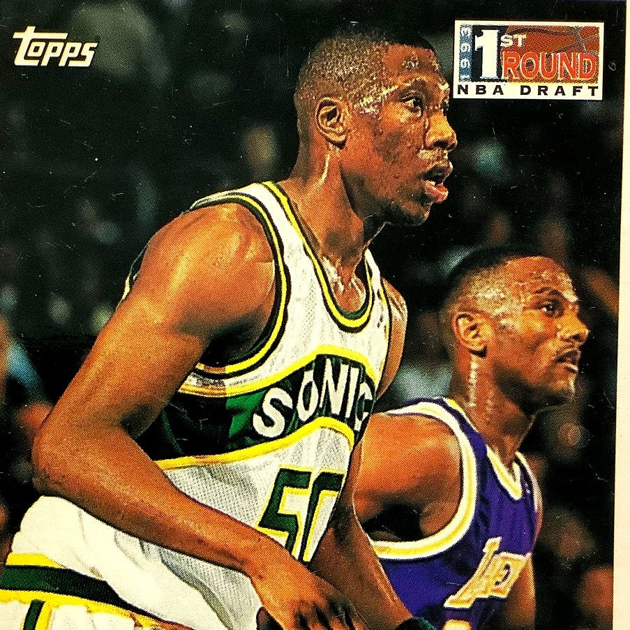 Ervin Johnson, Supersonics, 1993 Topps First Round NBA Draft Card 240, VG