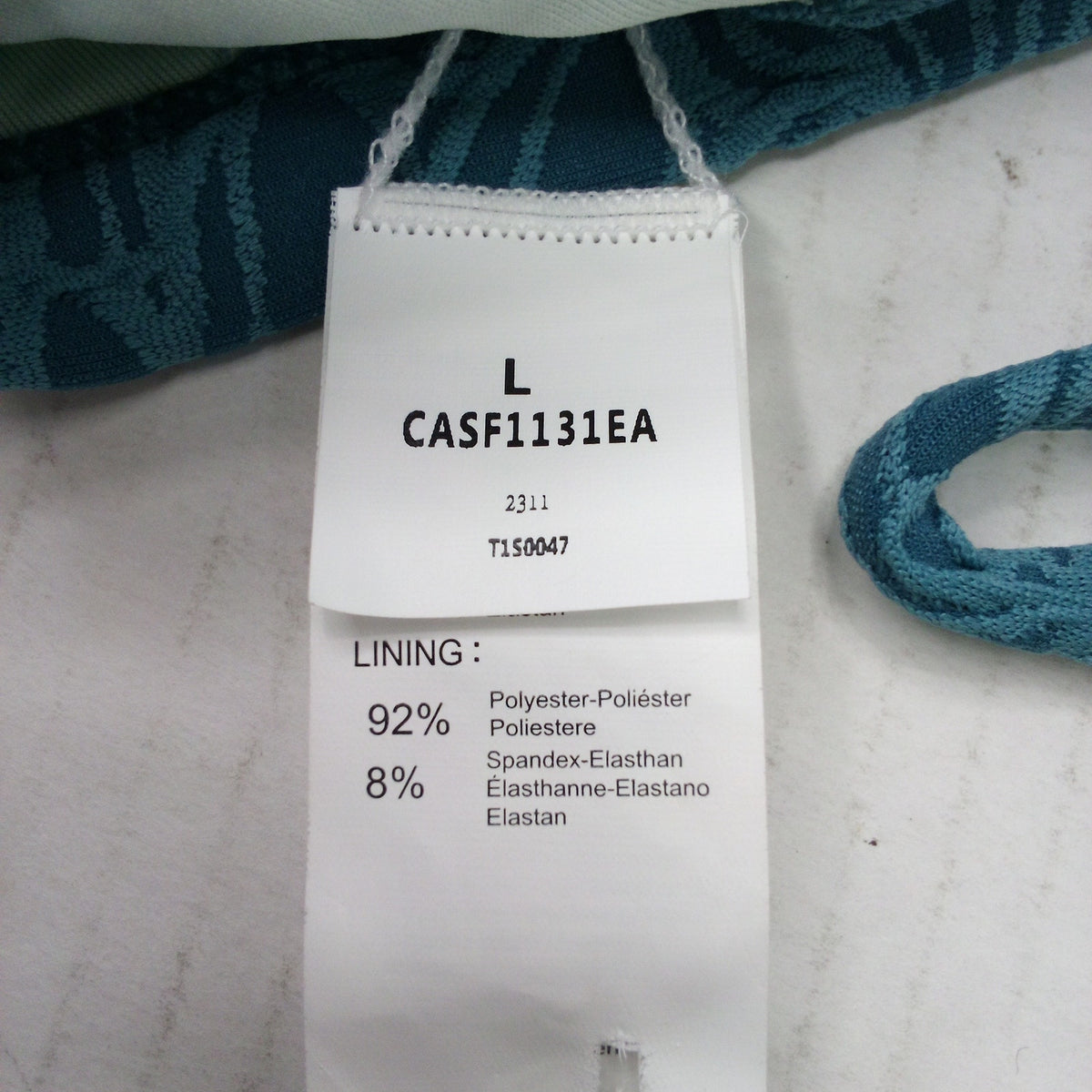 Tommy Bahama Ruffle Halter Bikini Top Blue Botanical Teal Size L Swimwear