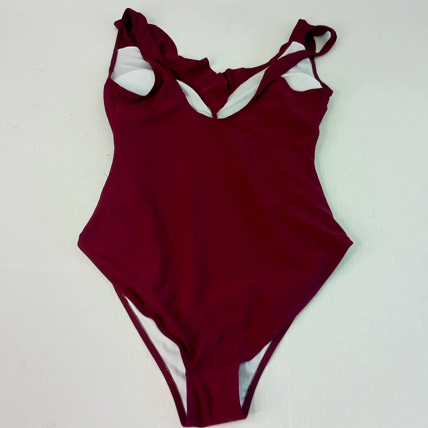 Tempotrek Maternity One Piece Swimsuit Burgundy Ruffle Flounce, Medium