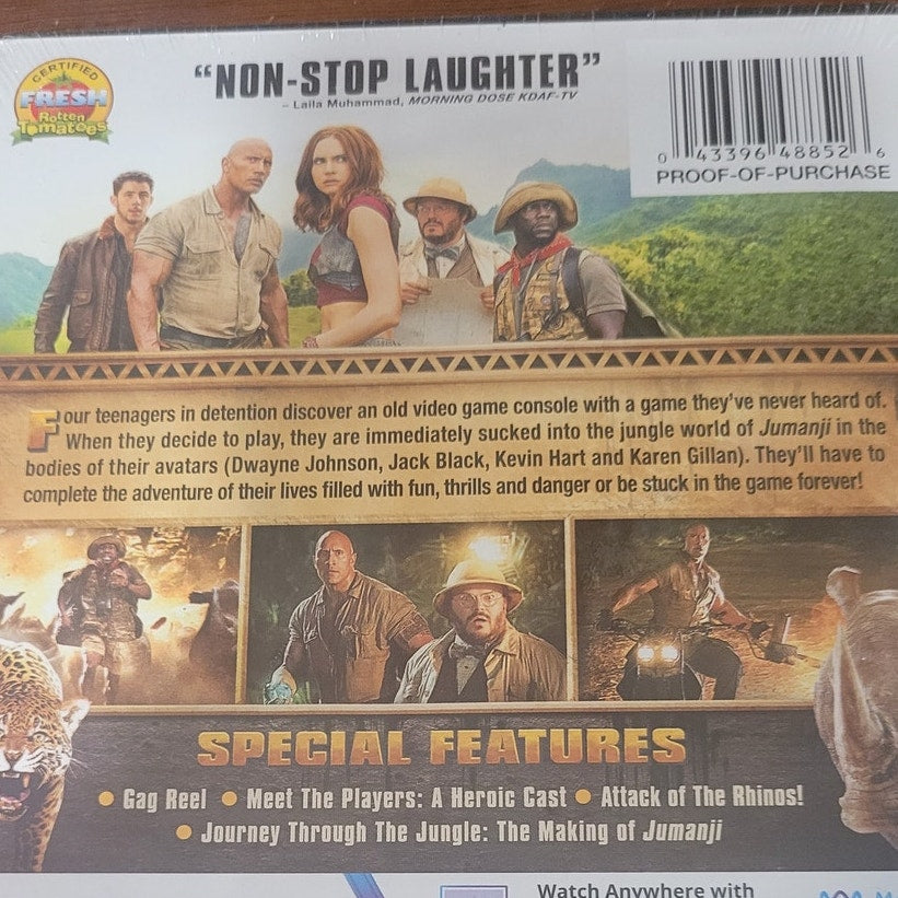 Jumanji Welcome to the Jungle DVD 2017 Action Adventure Comedy Dwayne Johnson
