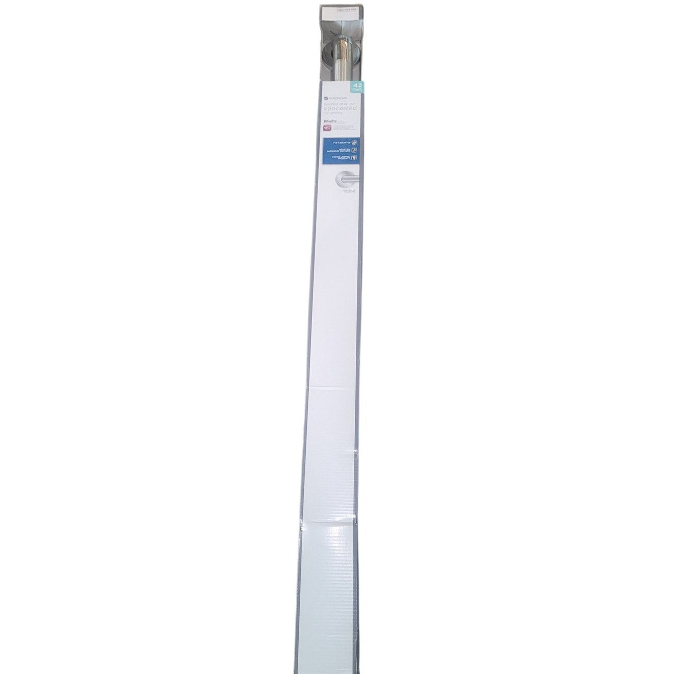 Glacier Bay 42" x 1.5" Concealed Peened ADA Grab Bar – Polished Stainless Steel