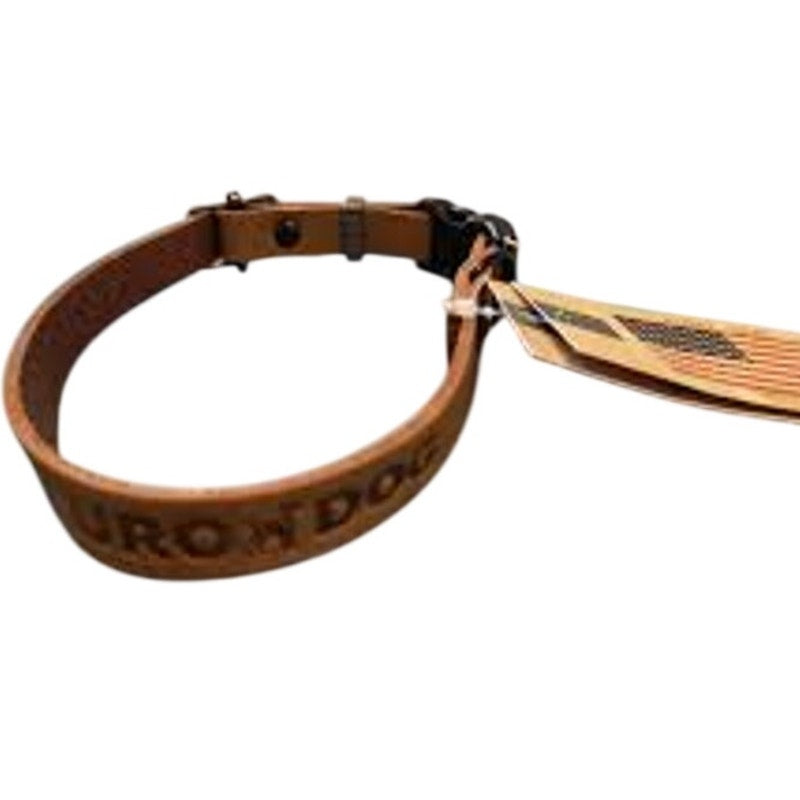 Euro‑Dog Sport Style Luxury Leather Dog Collar Bark Brown X‑Small