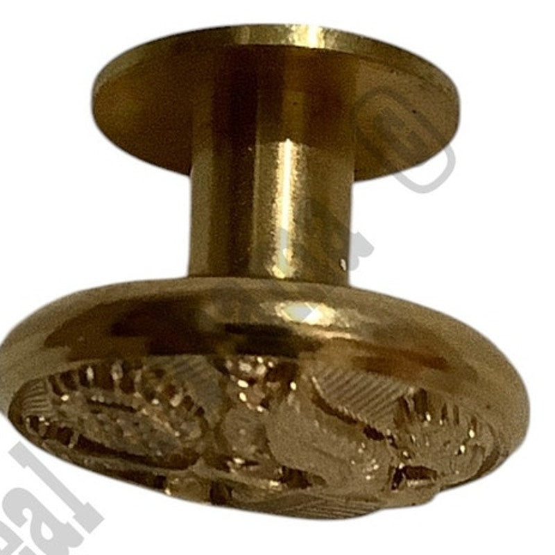 Waterbury Company Brass Screw-On Button with Back Featuring Eagle Seal, 5/8"D