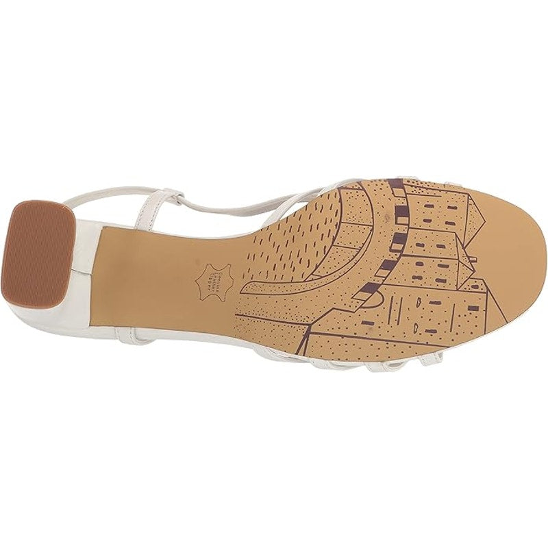 Bella Vita Gretta Heeled Sandal White Leather, 7 Wide, Strappy Buckle Dress Heel