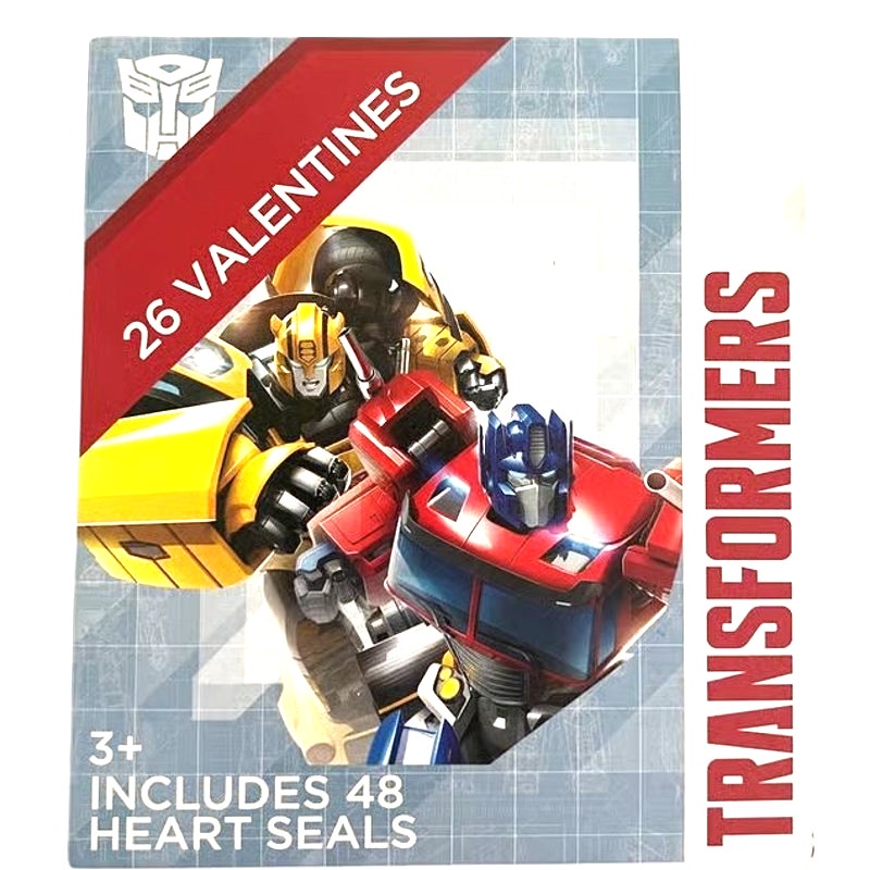Transformers 26 Valentines Cards + 48 Heart Seals, Hasbro, Ages 3+, Great Crafts