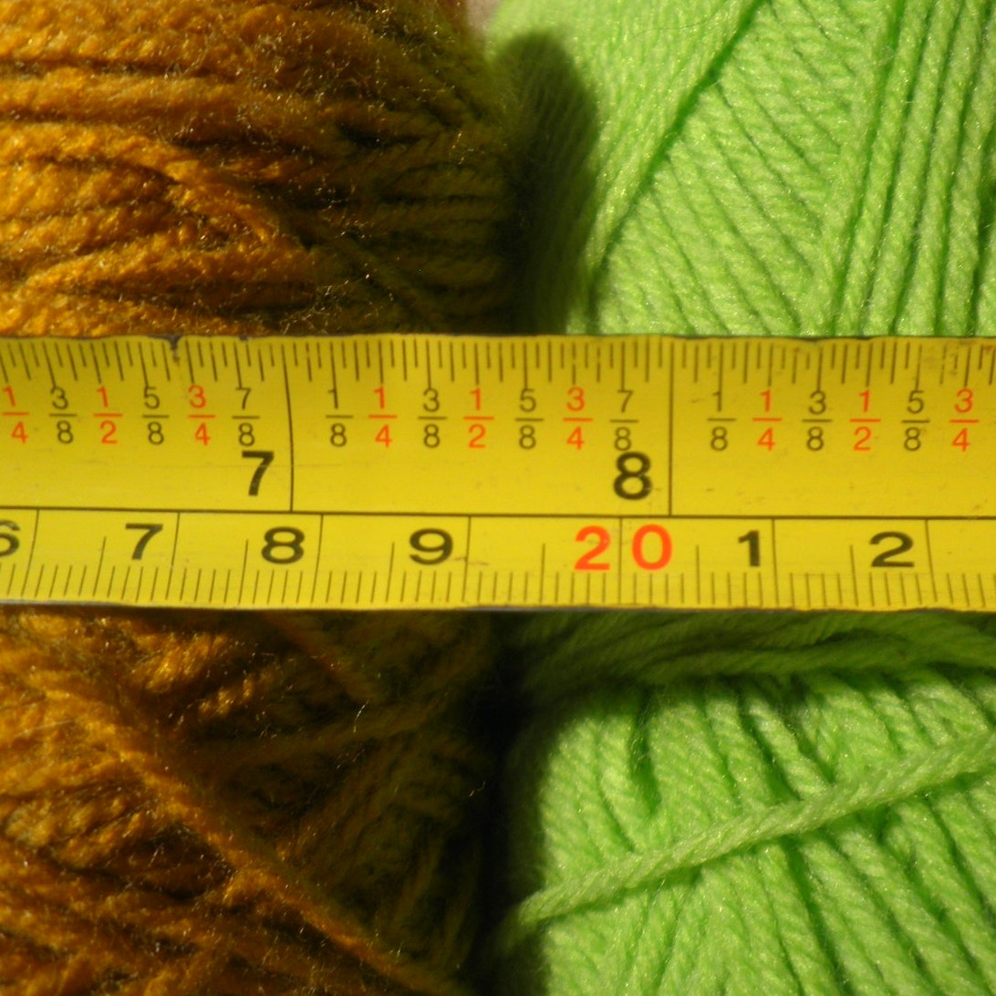 2.5 Skeins of Yarn, Lime Green, Pastel Yellow and One Multi-Mustard/Orange/Red