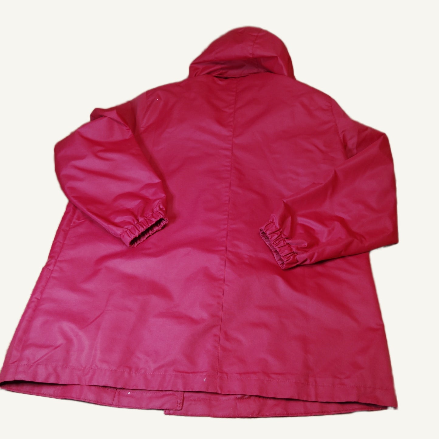 Blair Women's L Red Hooded Polyester Jacket with Gold-Toned Snaps