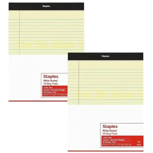Write in Style: 24-Pack 8.5x11.75 Yellow Wide Ruled Notepads – 50 Sheets Each