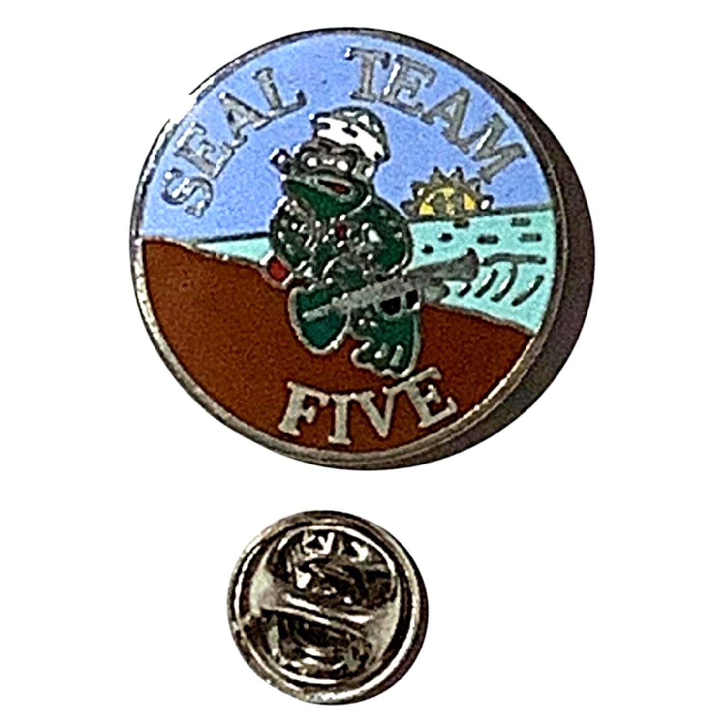 U.S. Navy Seal Team Five Frog Lapel / Hat Pin 1"D