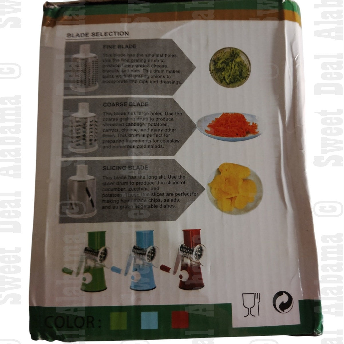 Manual Rotary Cheese Grater, Speed Round Tumbling Box Shredder, Vegetable Slicer