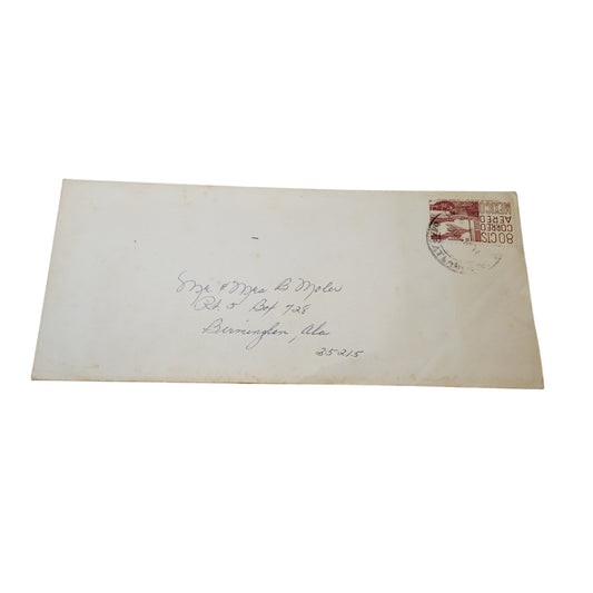 Vintage 60s Mexican 80 CTS Correo Aereo Stamp on Envelope - Collectible Airmail