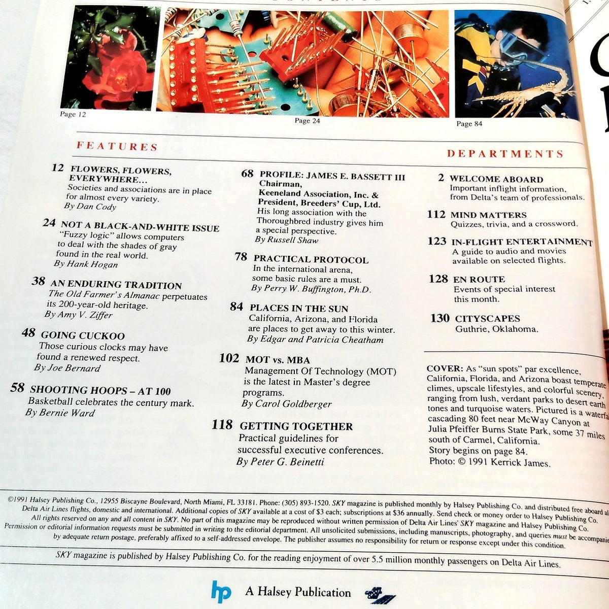 Delta SKY In-Flight Magazine - November 1991 - Basketball, James Bassett III