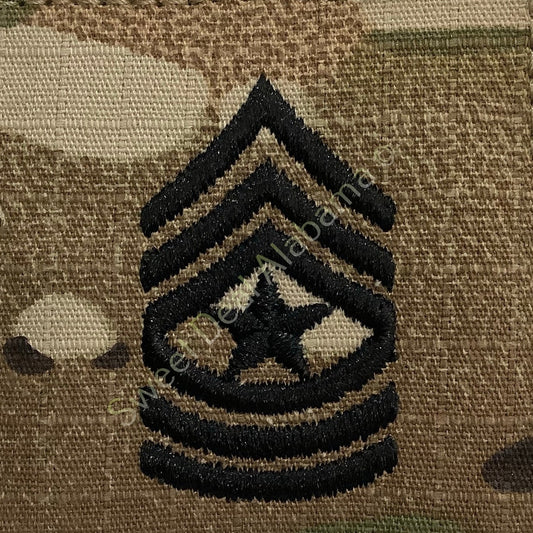 U.S. Army Embroidered Sgt. Major OCP Sew-On Rank Insignia, Multi-Camo 2" x 2"