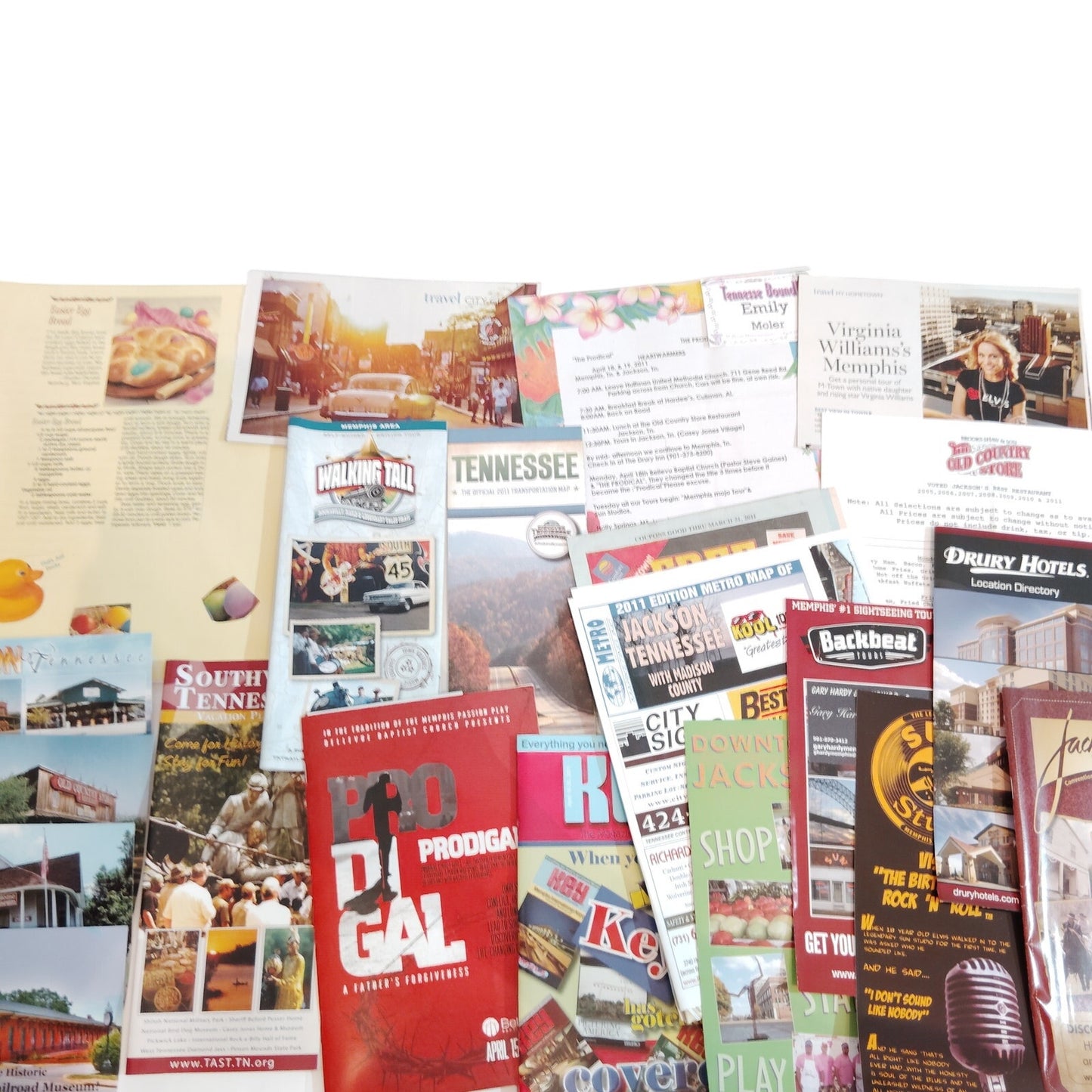2011 Jackson Memphis Yellowstone Travel Ephemera Collection Brochures Maps