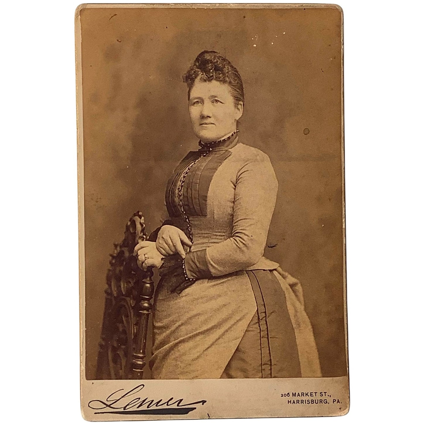 LeRue Lemer, Cabinet Card Photographer, 1800's Photo Card, Harrisburg, PA