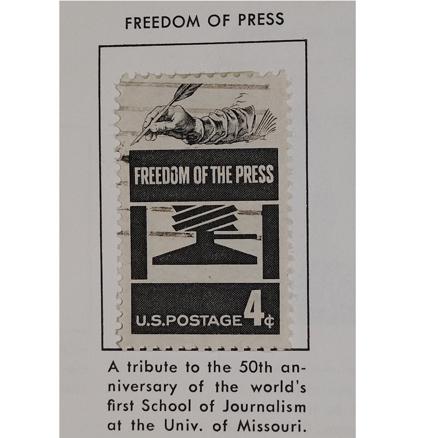 1958 Scott #1119 – 4¢ Freedom of the Press / Journalism – Canceled