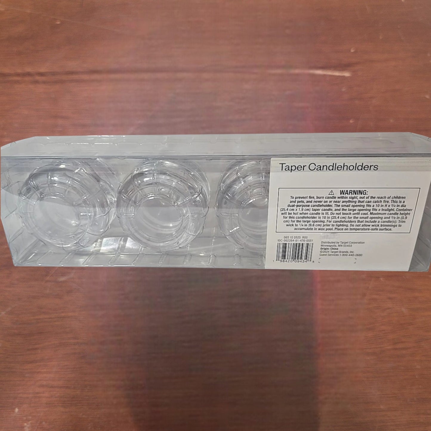 4-pk Bubble Glass Taper Candle Holders – Clear – Modern Sculptural Design