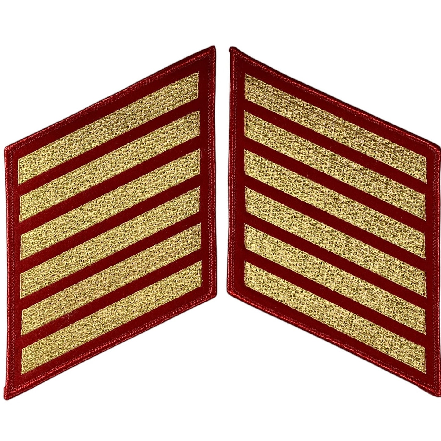 1 Set 24 Year US Marine Corps Service 6 Stripes - Gold/Red- 6-3/4"H x 4-1/8"W