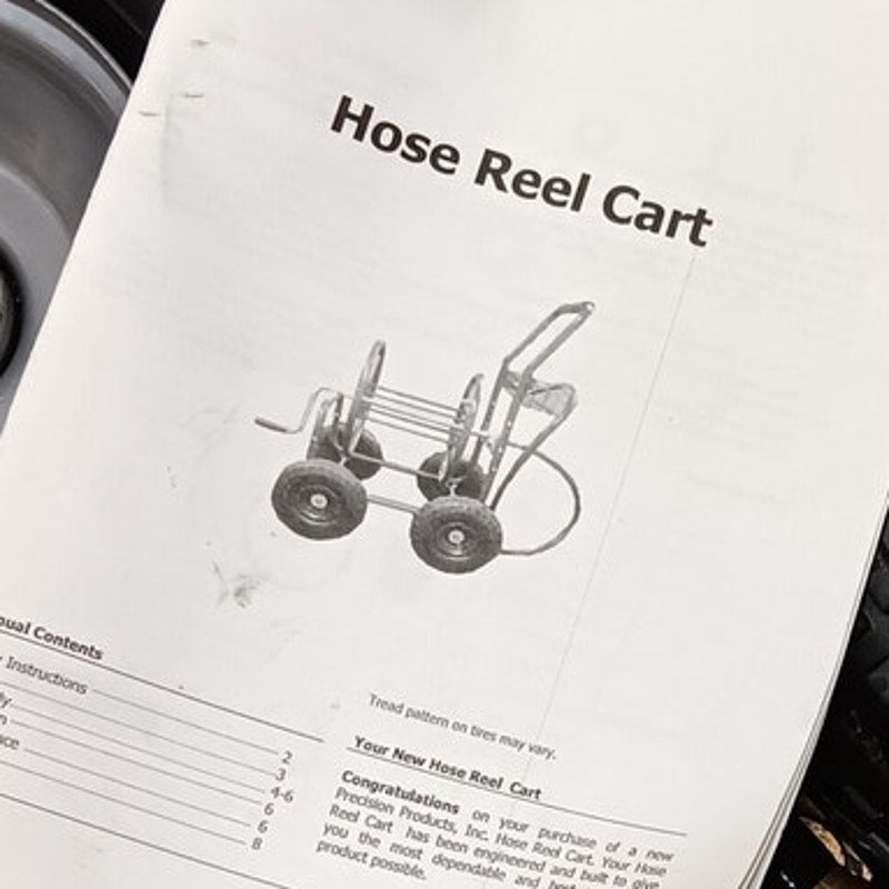 Outdoors Metal Hose Reel Cart w/ Wheels Heavy Duty Hose Caddie 250ft Capacity