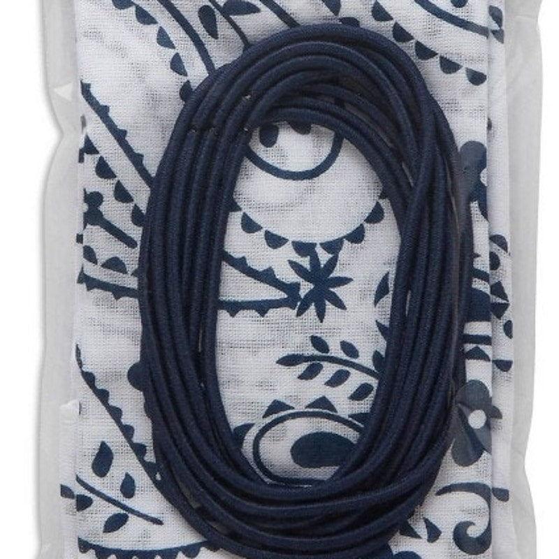 Scunci DIY Bandana Kit with Extra Large Elastics – Paisley – Navy/White