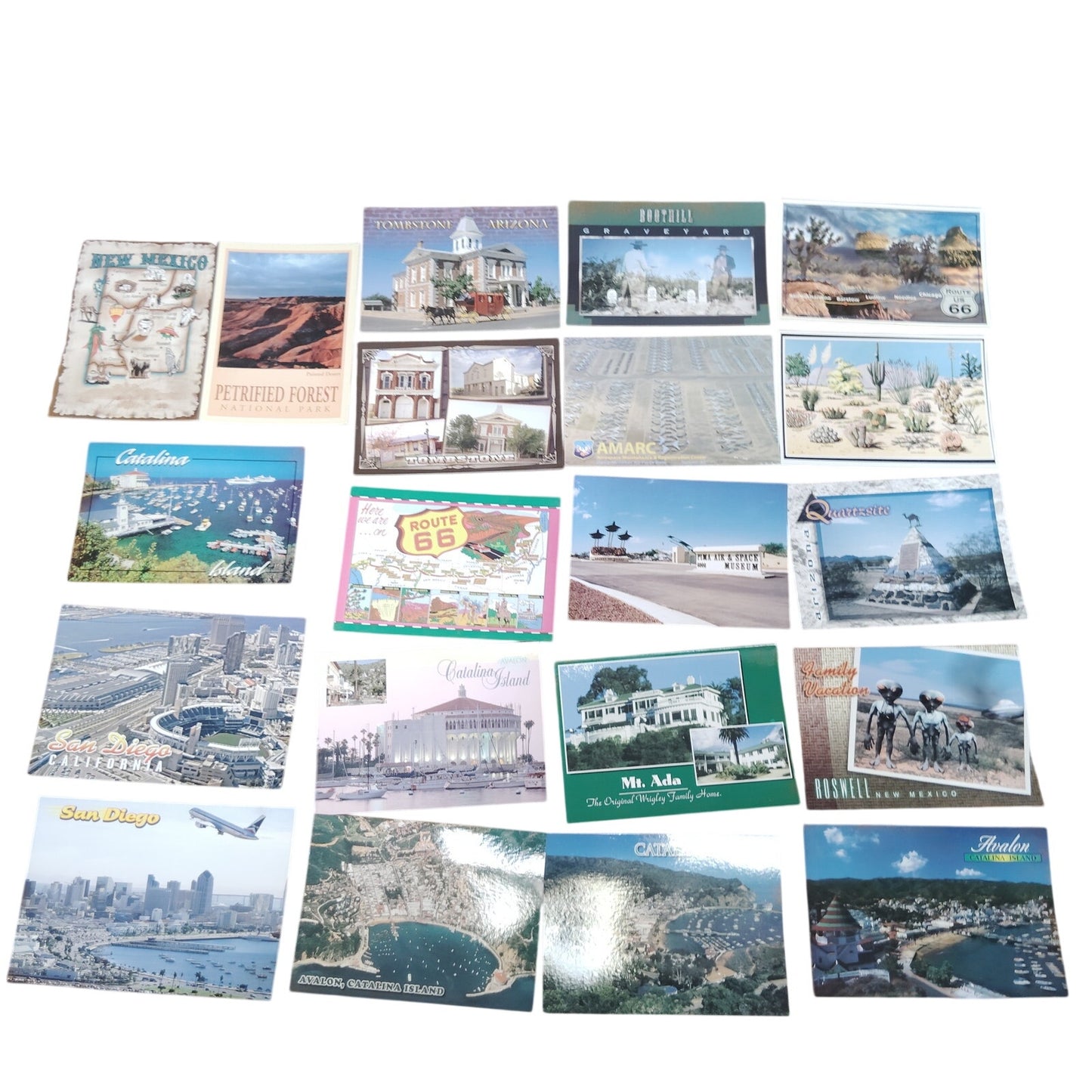 20 VTG Assorted Pacific Travel Souvenir Postcards - Multi-Color Collectible Lot